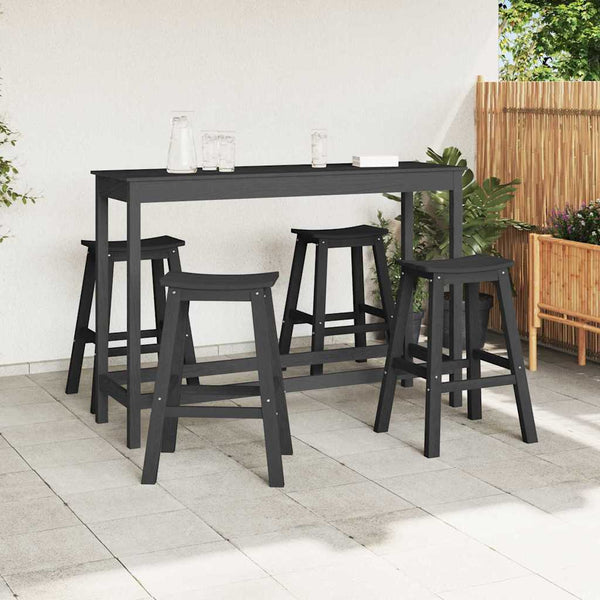 Garten Bar Set 4-teilig Schwarz HDPE
