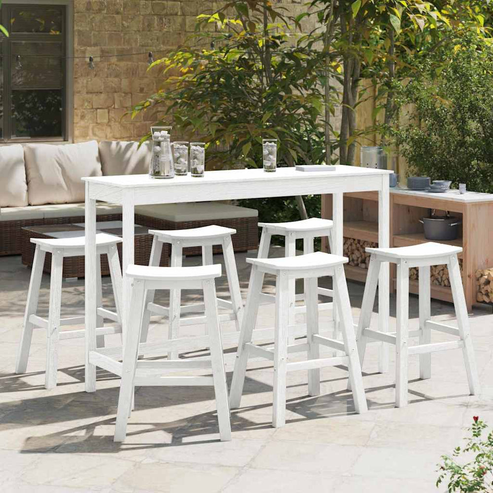 Garten Bar Set 6-teilig Weiß