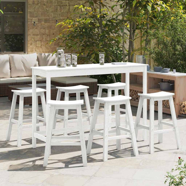 Garten Bar Set 6-teilig Weiß