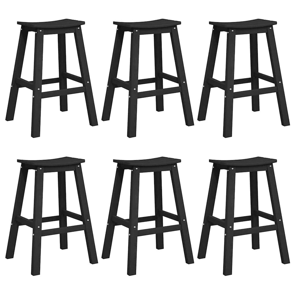 Garten Bar Set 6-teilig Schwarz HDPE