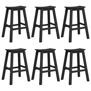 Garten Bar Set 6-teilig Schwarz HDPE