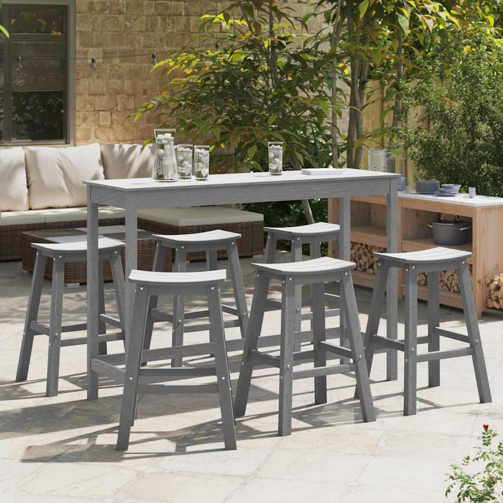Garten Bar Set 6-teilig Hellgrau