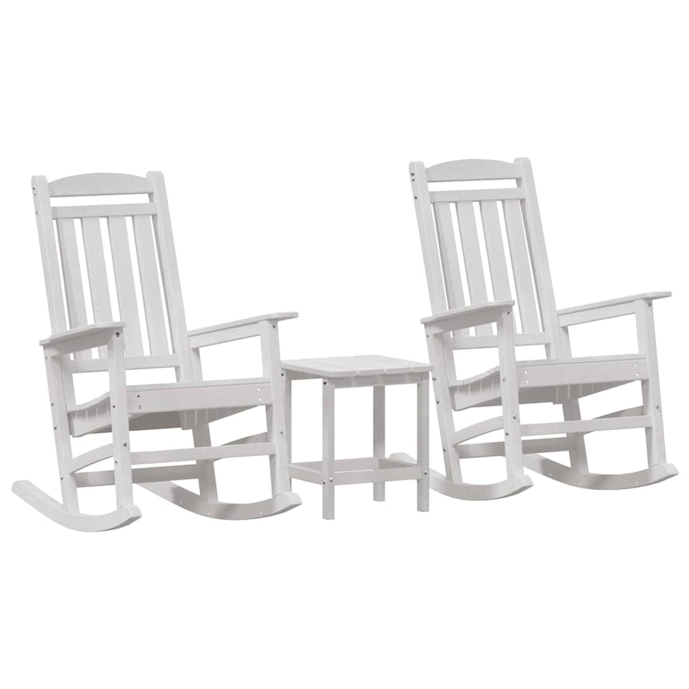 Schaukelstuhl 3er Set, Weiß Polyethylen