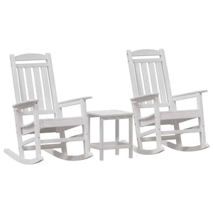 Schaukelstuhl 3er Set, Weiß Polyethylen