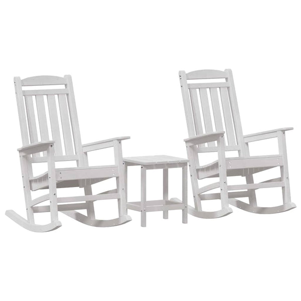 Schaukelstuhl 3er Set, Weiß Polyethylen