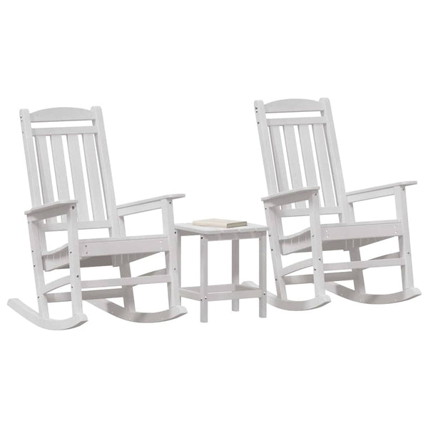 Schaukelstuhl 3er Set, Weiß Polyethylen