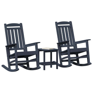 Marineblauer Schaukelstuhl 3er Set