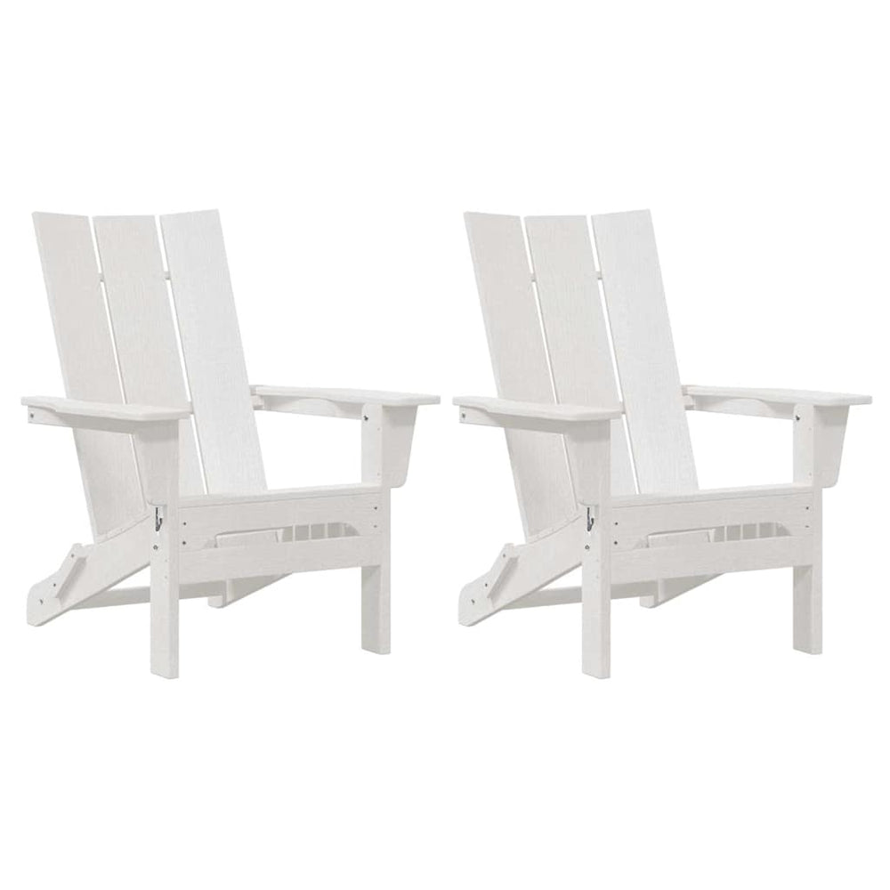 Gartenstuhl 2er Set Weiß Polyethylen