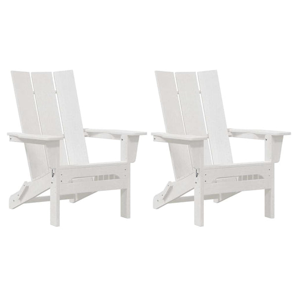 Gartenstuhl 2er Set Weiß Polyethylen
