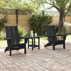 Gartenstuhl 2er Set Schwarz Polyethylen