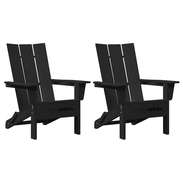 Gartenstuhl 2er Set Schwarz Polyethylen