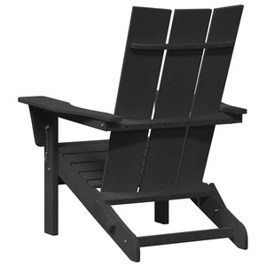 Gartenstuhl 2er Set Schwarz Polyethylen
