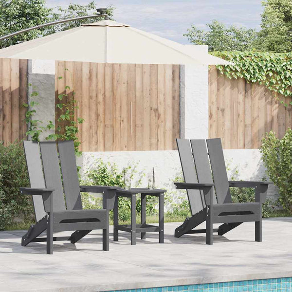 Gartenstuhl 2er Set Hellgrau Polyethylen