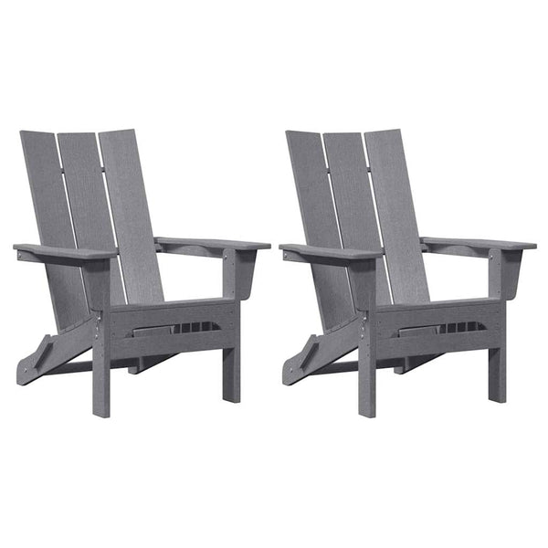 Gartenstuhl 2er Set Hellgrau Polyethylen