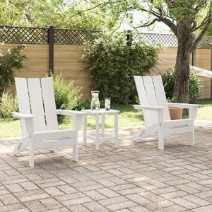 Gartenstuhl 3er Set Weiß Polyethylen