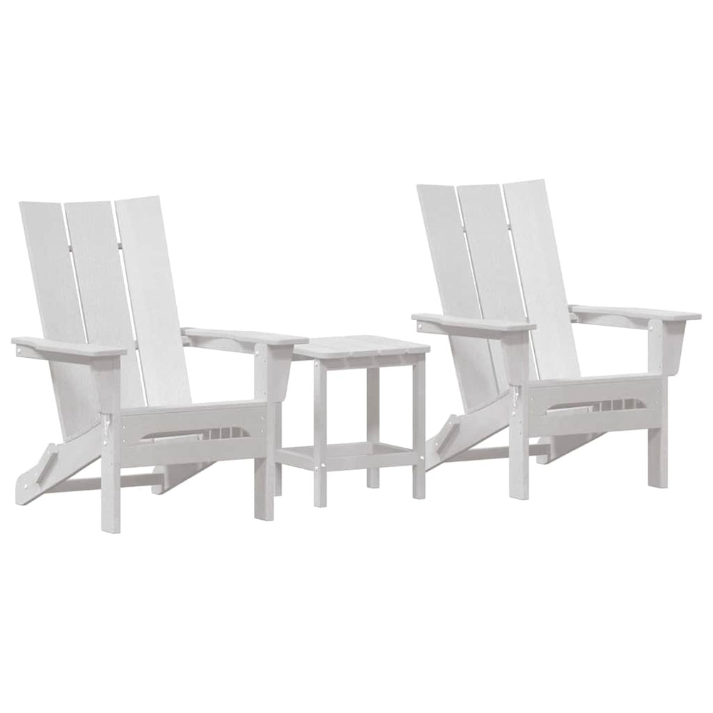 Gartenstuhl 3er Set Weiß Polyethylen