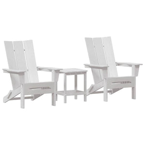 Gartenstuhl 3er Set Weiß Polyethylen