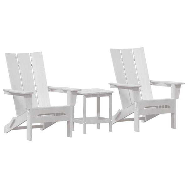 Gartenstuhl 3er Set Weiß Polyethylen