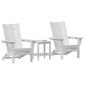 Gartenstuhl 3er Set Weiß Polyethylen