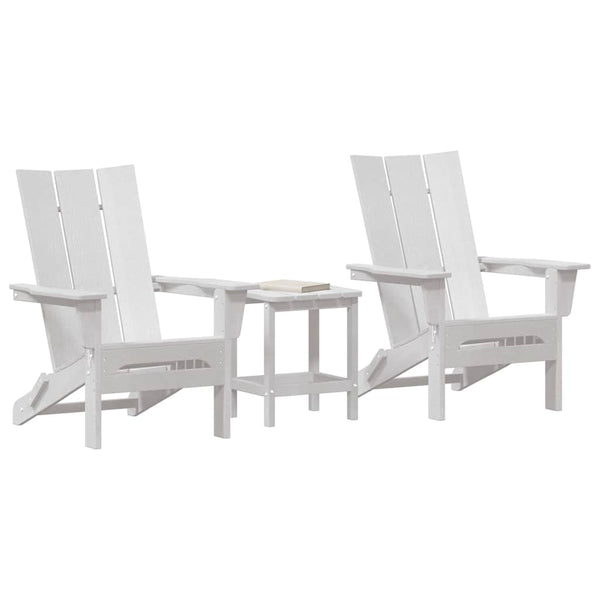 Gartenstuhl 3er Set Weiß Polyethylen