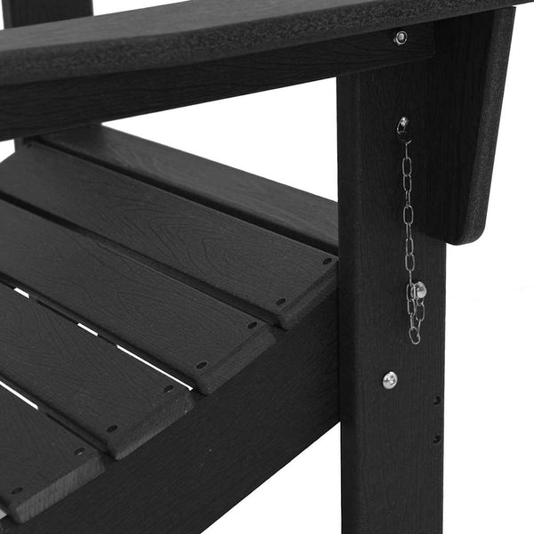Gartenstuhl 3er Set Schwarz Polyethylen