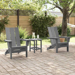 Gartenstuhl 3er Set Hellgrau Polyethylen