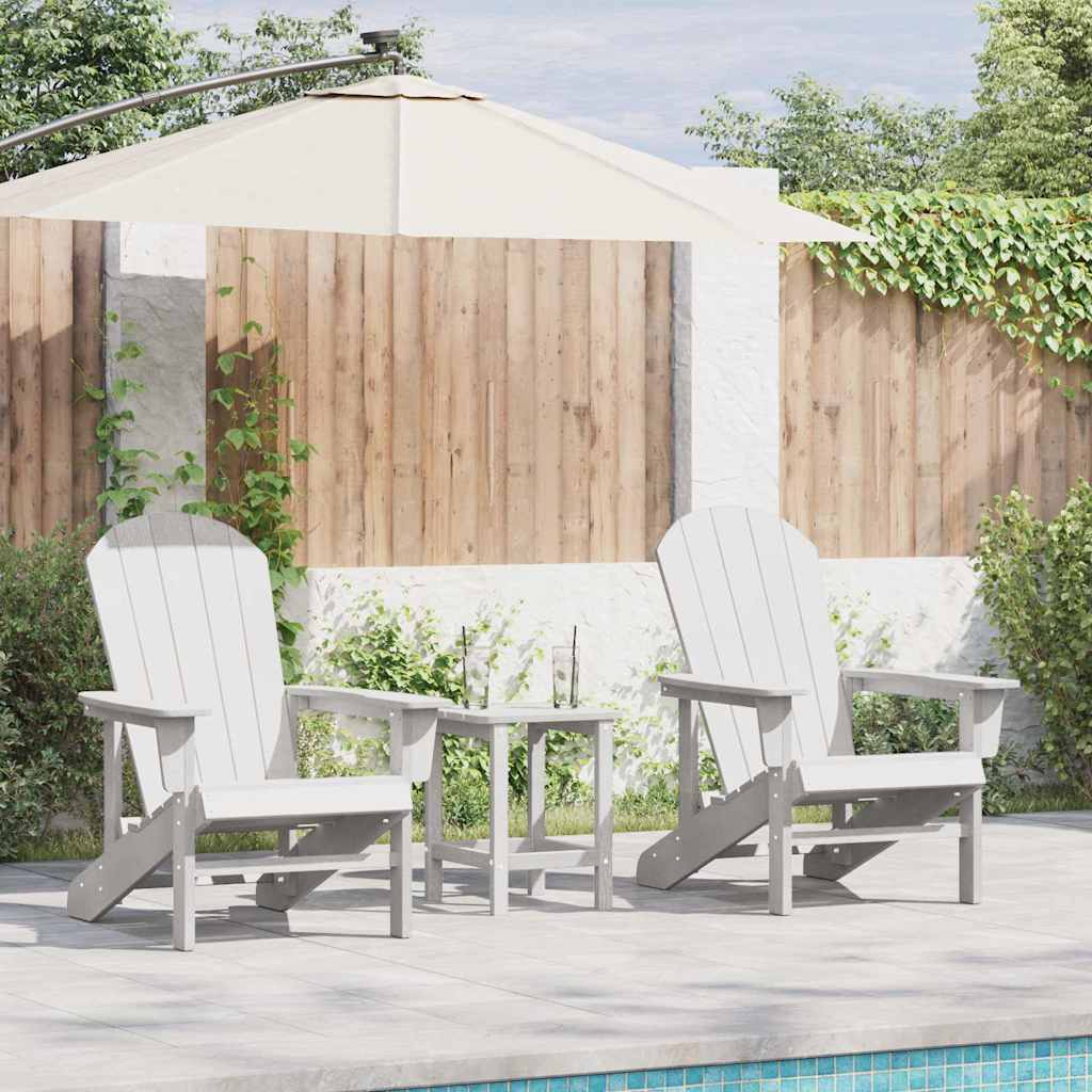Gartenstuhl 2er Set Weiß Polyethylen