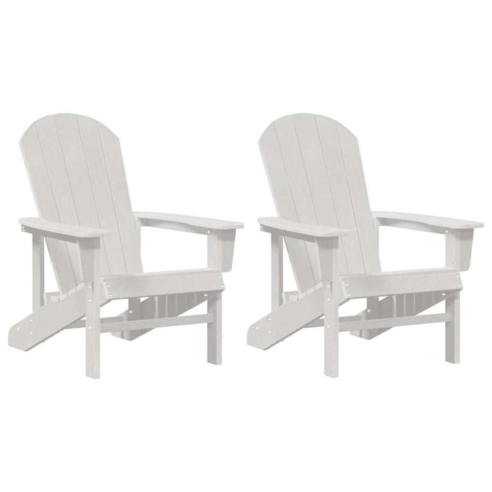 Gartenstuhl 2er Set Weiß Polyethylen