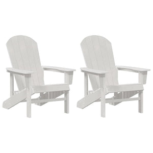Gartenstuhl 2er Set Weiß Polyethylen