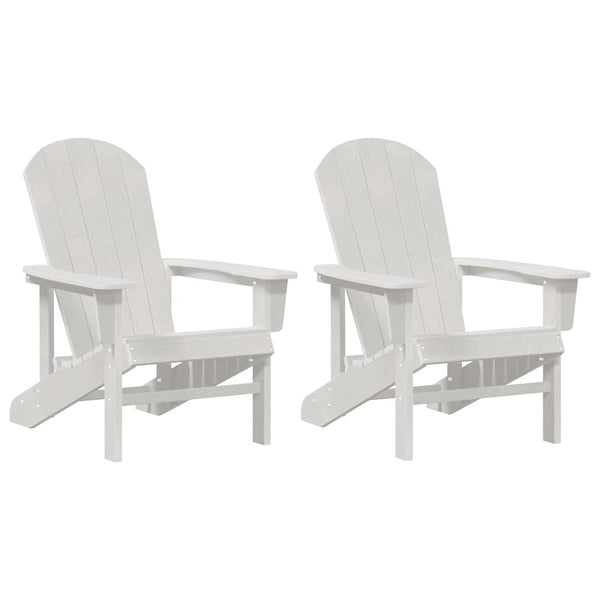 Gartenstuhl 2er Set Weiß Polyethylen