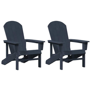 Gartenstuhl 2er Set Marineblau Polyethylen
