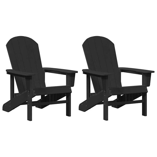 Gartenstuhl 2er Set Schwarz Polyethylen