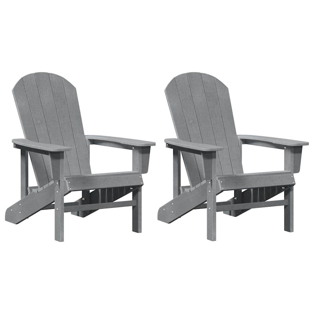 Gartenstuhl 2er Set Hellgrau Polyethylen