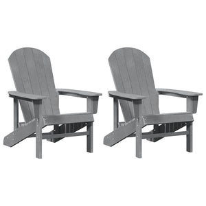 Gartenstuhl 2er Set Hellgrau Polyethylen