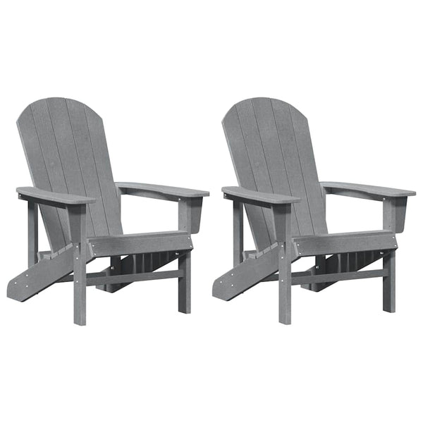Gartenstuhl 2er Set Hellgrau Polyethylen