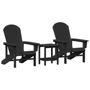 Gartenstuhl 3er Set Schwarz Polyethylen