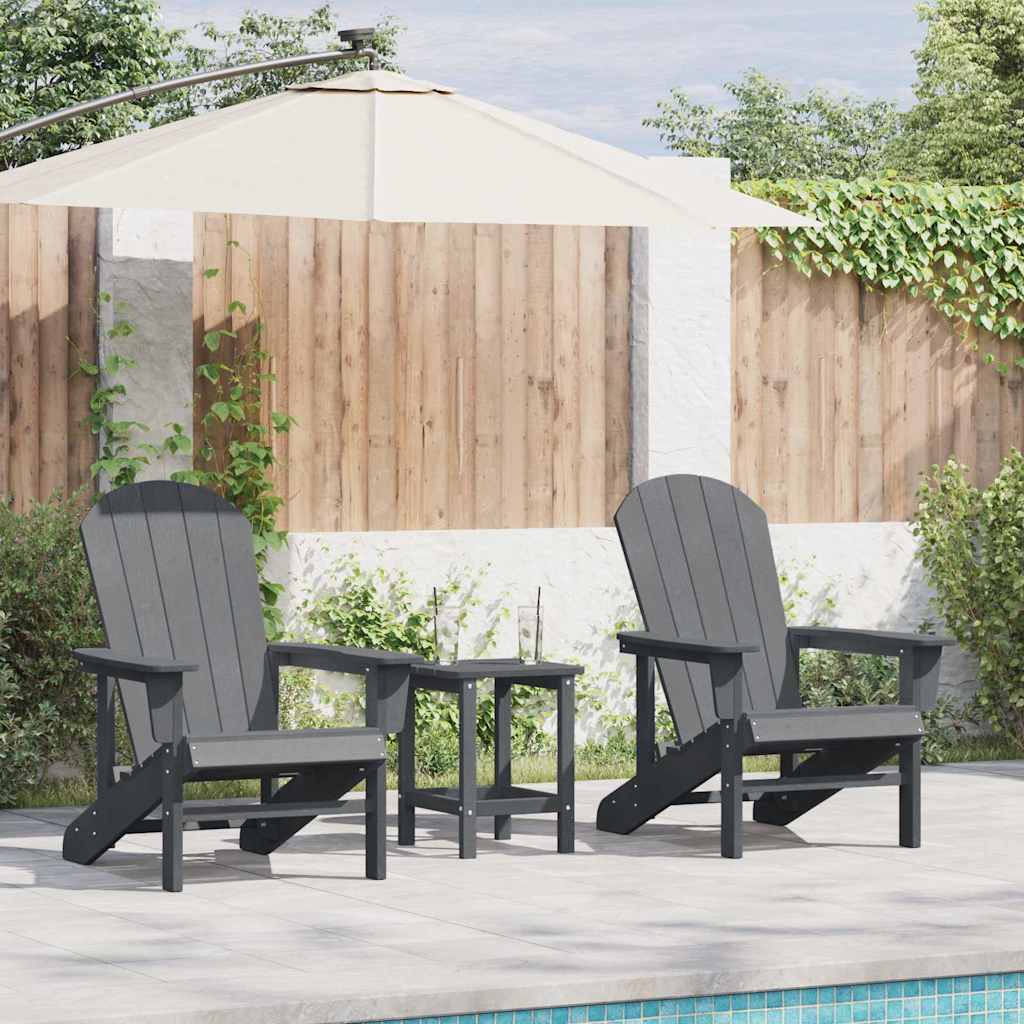 Gartenstuhl 3er Set Hellgrau Polyethylen