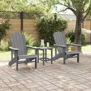 Gartenstuhl 3er Set Hellgrau Polyethylen