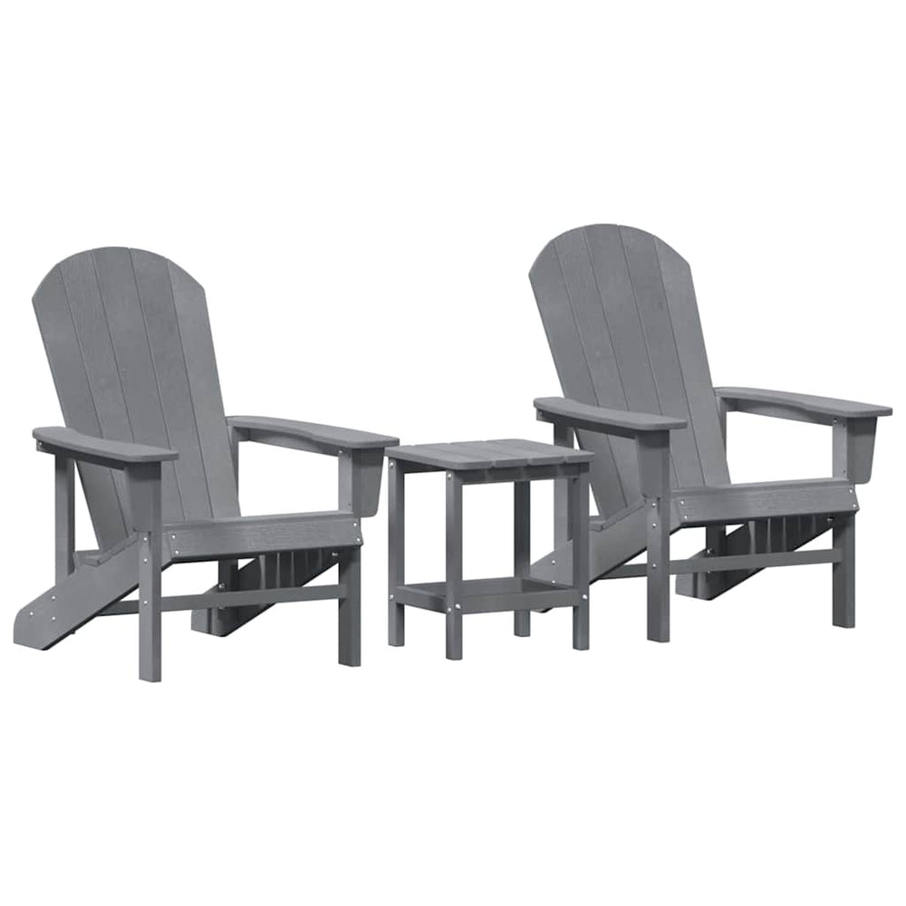 Gartenstuhl 3er Set Hellgrau Polyethylen