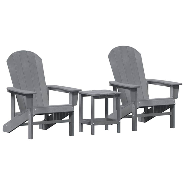Gartenstuhl 3er Set Hellgrau Polyethylen