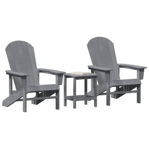 Gartenstuhl 3er Set Hellgrau Polyethylen