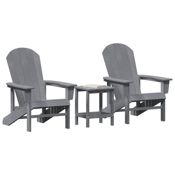 Gartenstuhl 3er Set Hellgrau Polyethylen