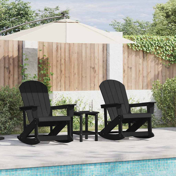 Adirondack Schaukelstühle 2er Set Schwarz