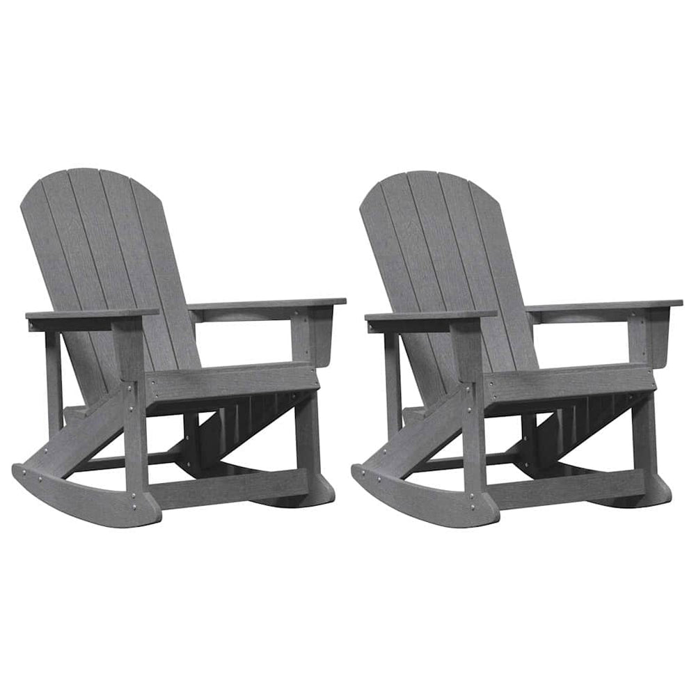 Adirondack Schaukelstühle 2er Set Hellgrau
