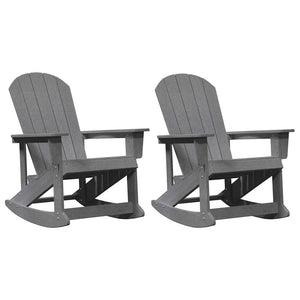 Adirondack Schaukelstühle 2er Set Hellgrau