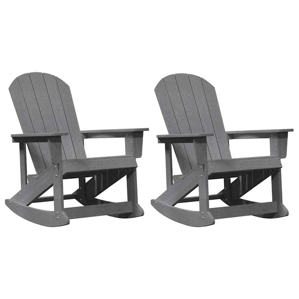 Adirondack Schaukelstühle 2er Set Hellgrau