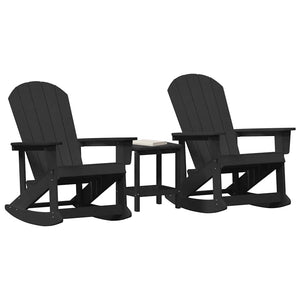 3-teiliges Garten Lounge Set Schwarz