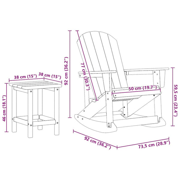 3-teiliges Garten Lounge Set Schwarz