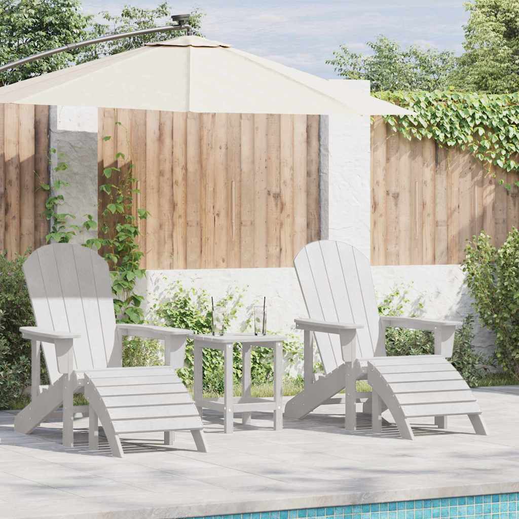 Gartenstühle 2er Set Weiß Polyethylen