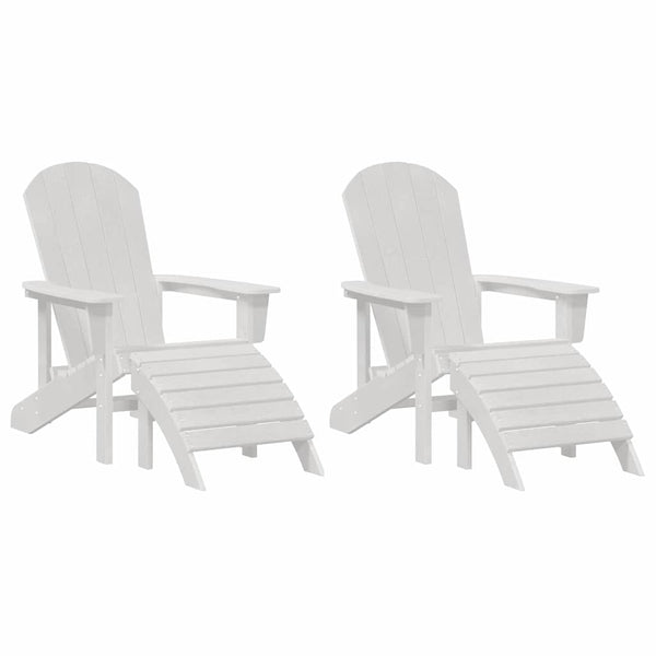 Gartenstühle 2er Set Weiß Polyethylen